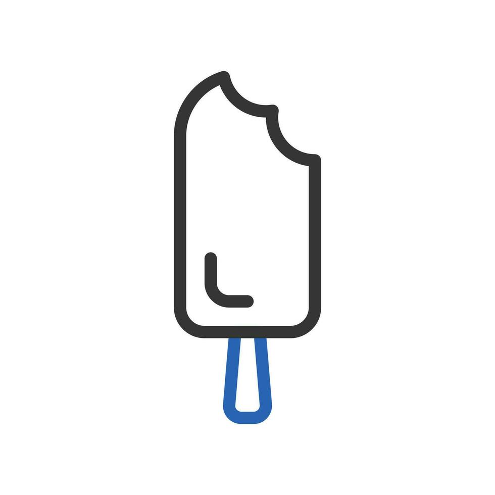 ghiaccio crema icona duocolor blu grigio estate spiaggia simbolo illustrazione. vettore
