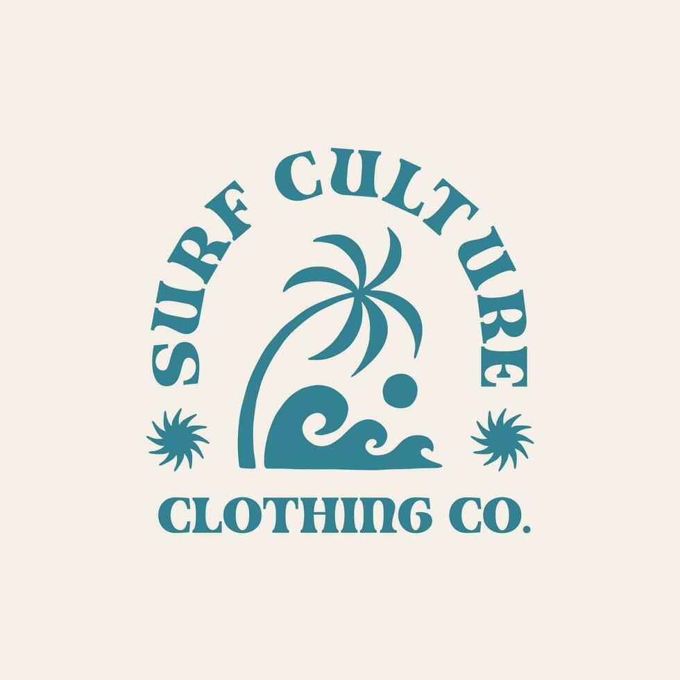 Vintage ▾ Surf logo design modello per Surf club Surf negozio Surf Merch vettore