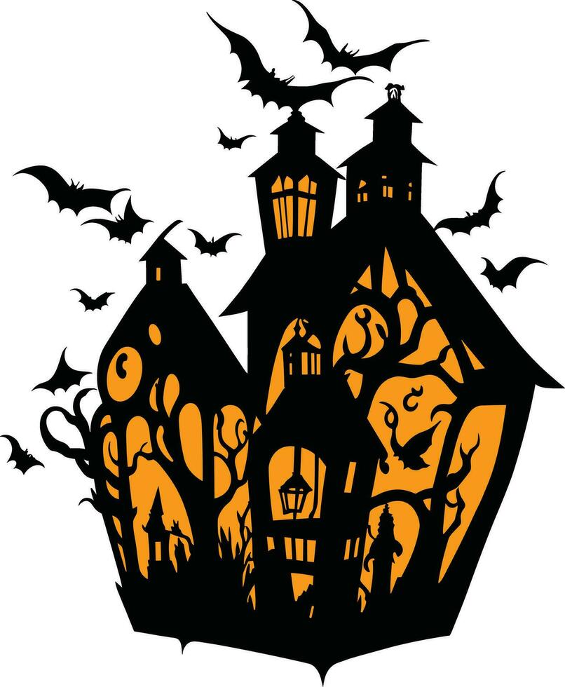 Halloween lanterna papercut vettore