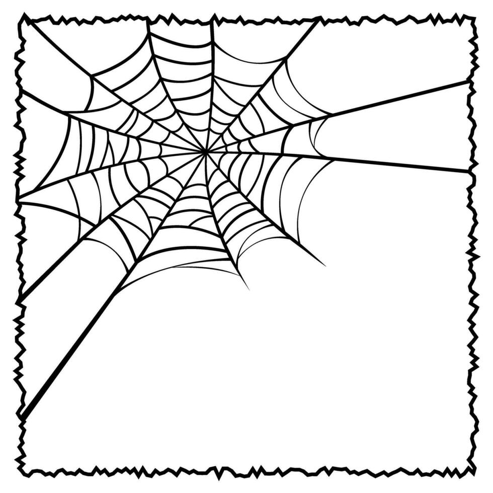 Halloween telaio illustrazione con ragno ragnatela su nero vettore