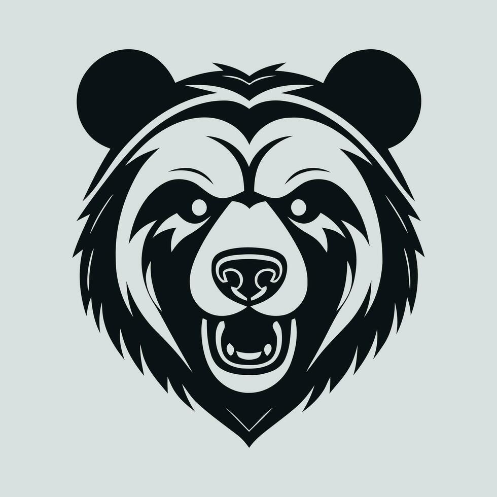 orso logo vettore arrabbiato feroce coraggioso pauroso bestia selvaggio esuberante grizzly natura foresta