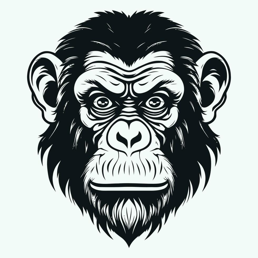 scimmia vettore logo semplice realistico natura primate Africa gorilla bertuccia scimpanzé arte disegno illustrazione selvaggio animale