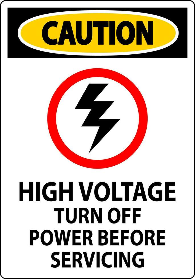 attenzione cartello alto voltaggio - girare via energia prima manutenzione vettore