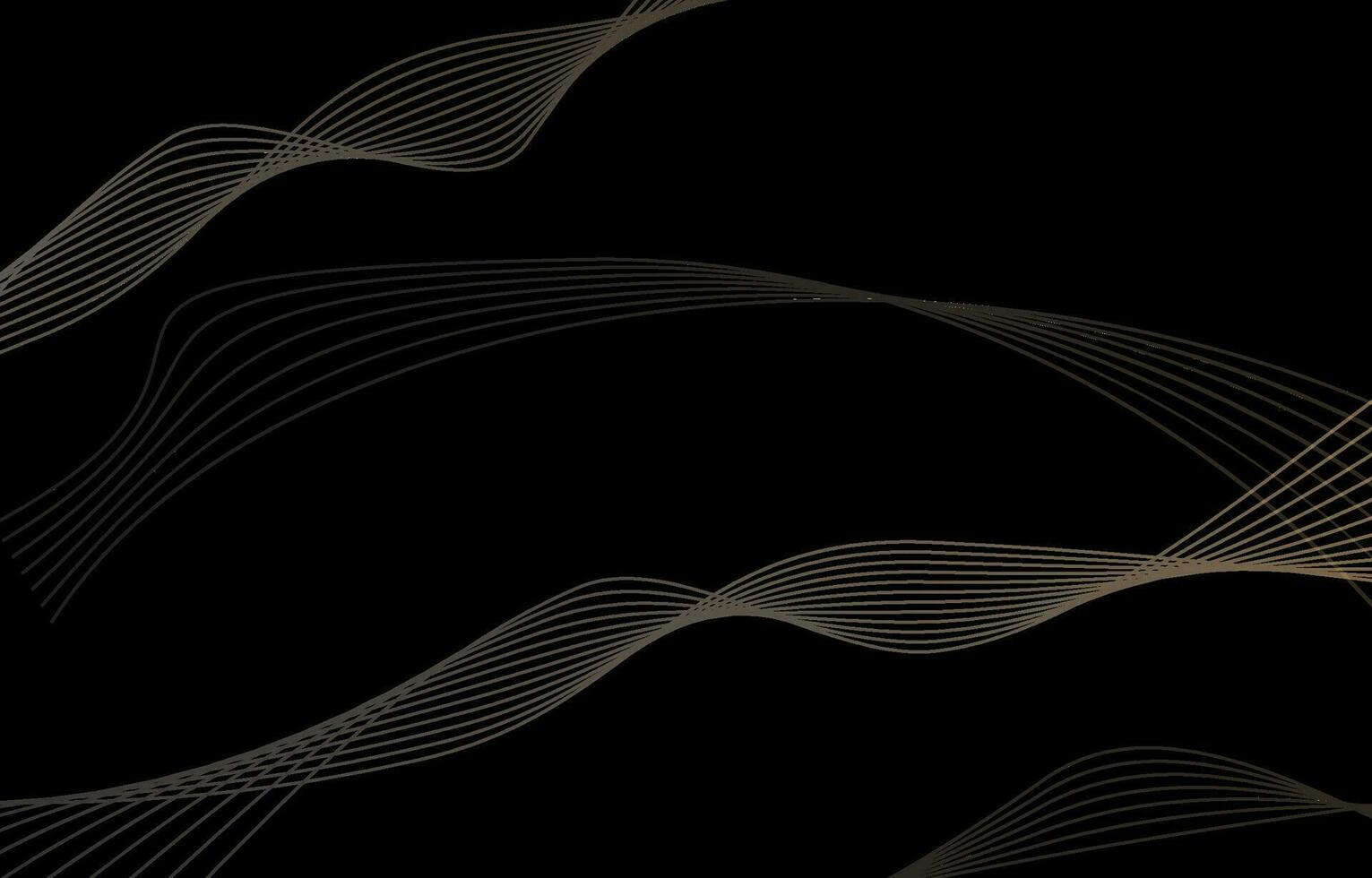 astratto nero sfondo con oro curva design vettore