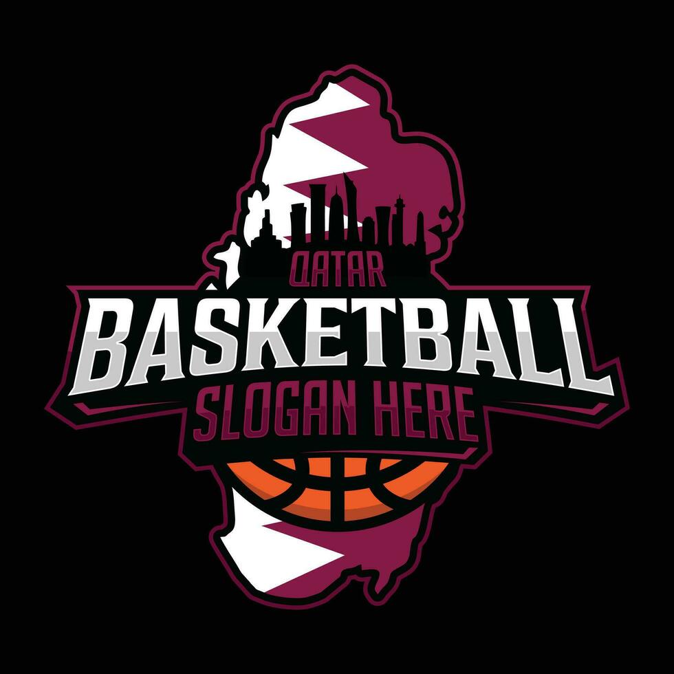 Qatar pallacanestro squadra logo emblema nel moderno stile vettore
