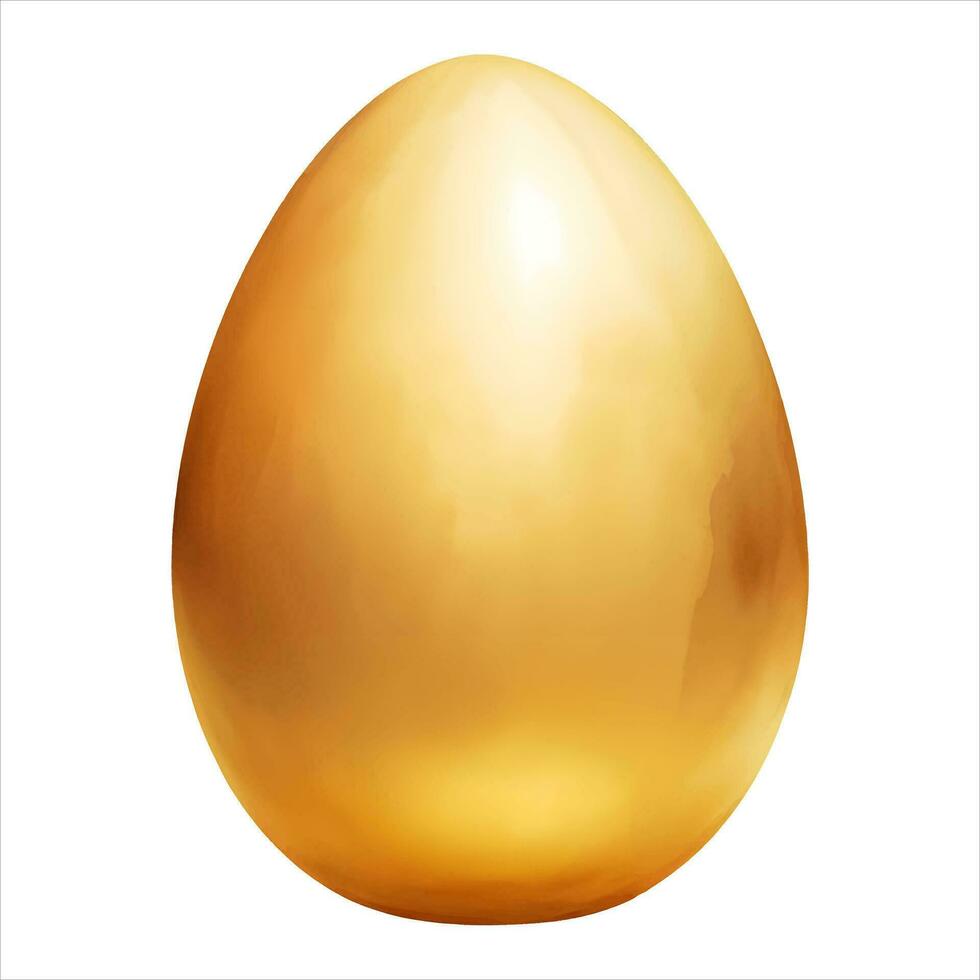 brillante d'oro uovo isolato dettagliato mano disegnato pittura illustrazione vettore