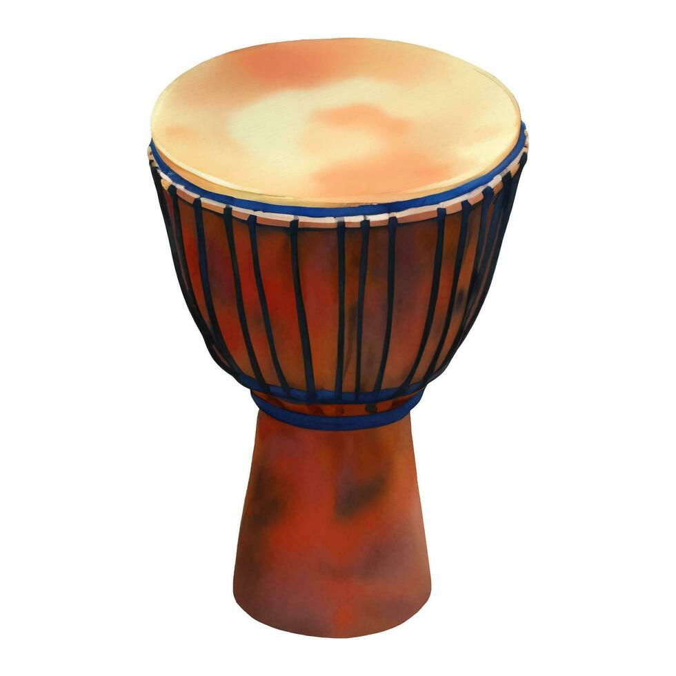 bongo tamburo Turco percussione isolato mano disegnato pittura illustrazione vettore