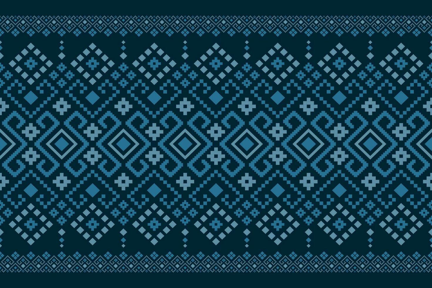 indaco Marina Militare blu geometrico tradizionale etnico modello ikat senza soluzione di continuità modello confine astratto design per tessuto Stampa stoffa vestito tappeto le tende e sarong azteco africano indiano indonesiano vettore