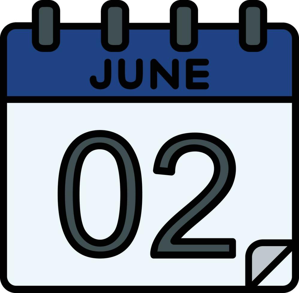 2 giugno archiviato icona vettore