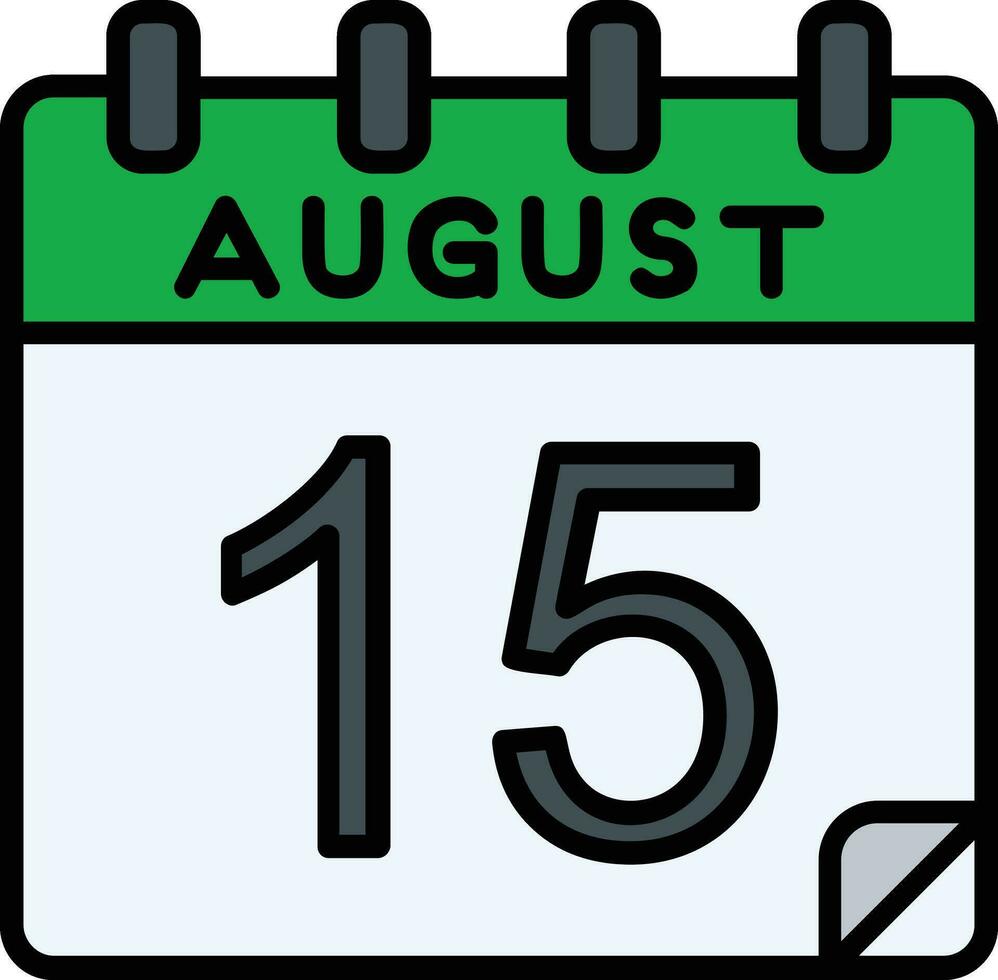 15 agosto pieno icona vettore