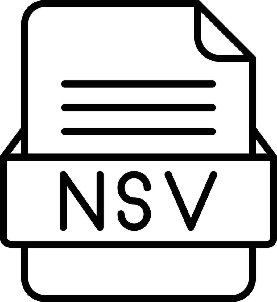 nsv file formato linea icona vettore