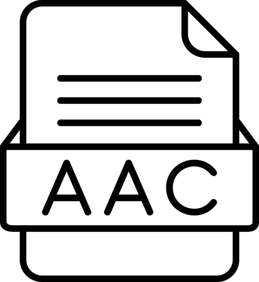 aac file formato linea icona vettore