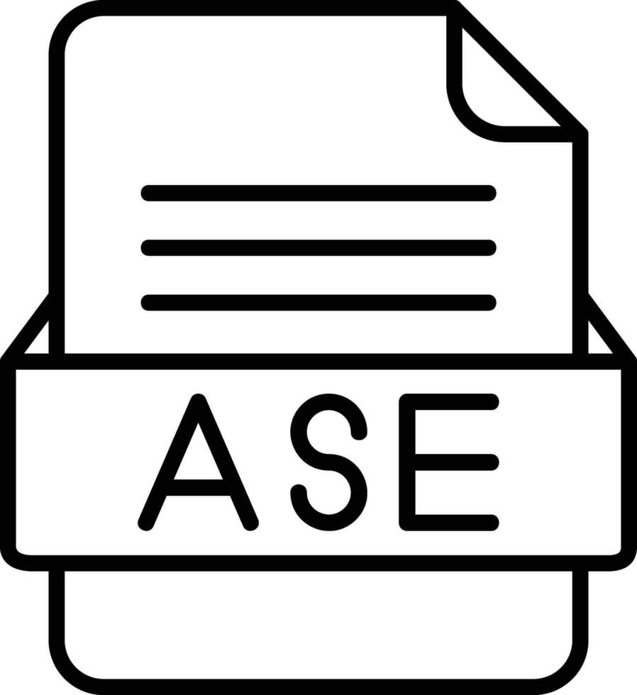 ase file formato linea icona vettore