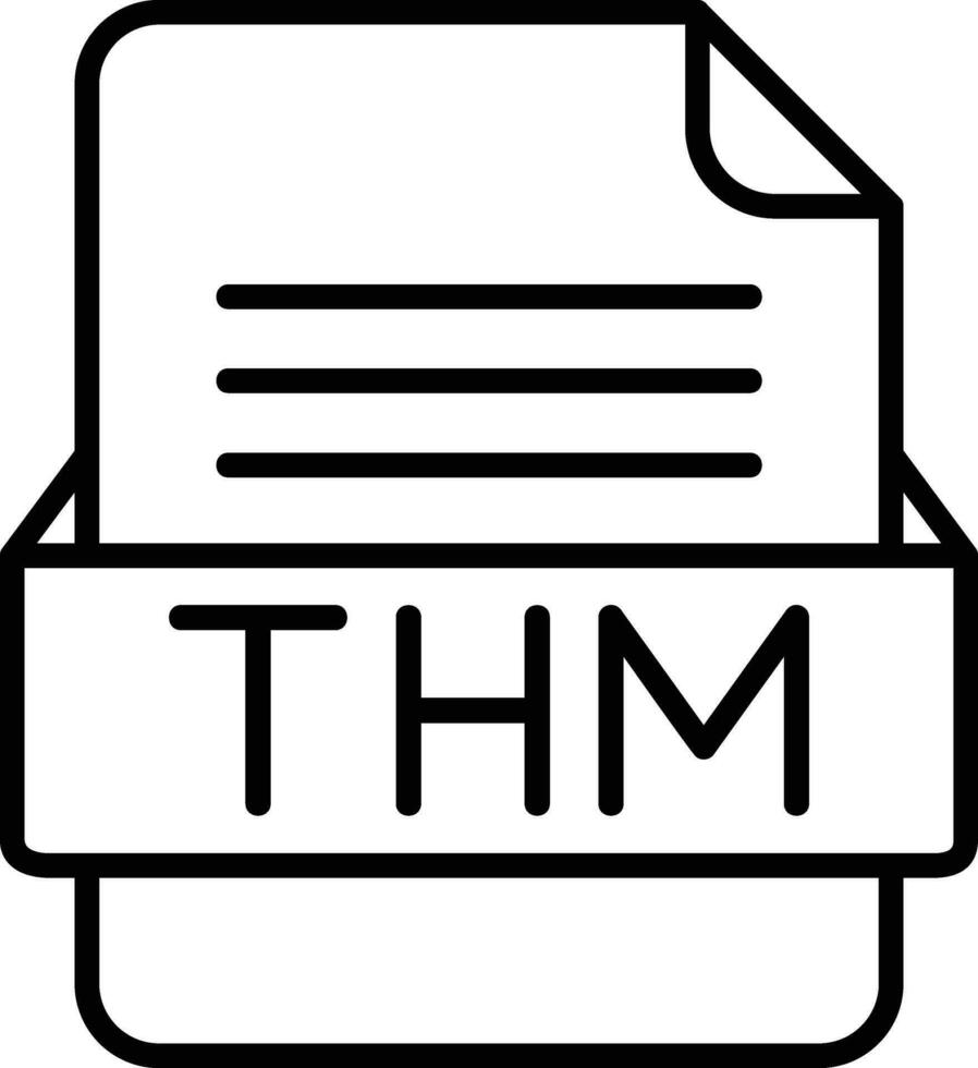 thm file formato linea icona vettore