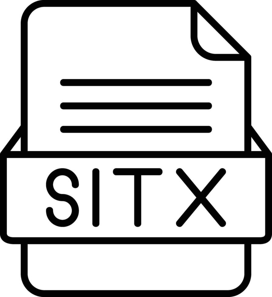 sitx file formato linea icona vettore