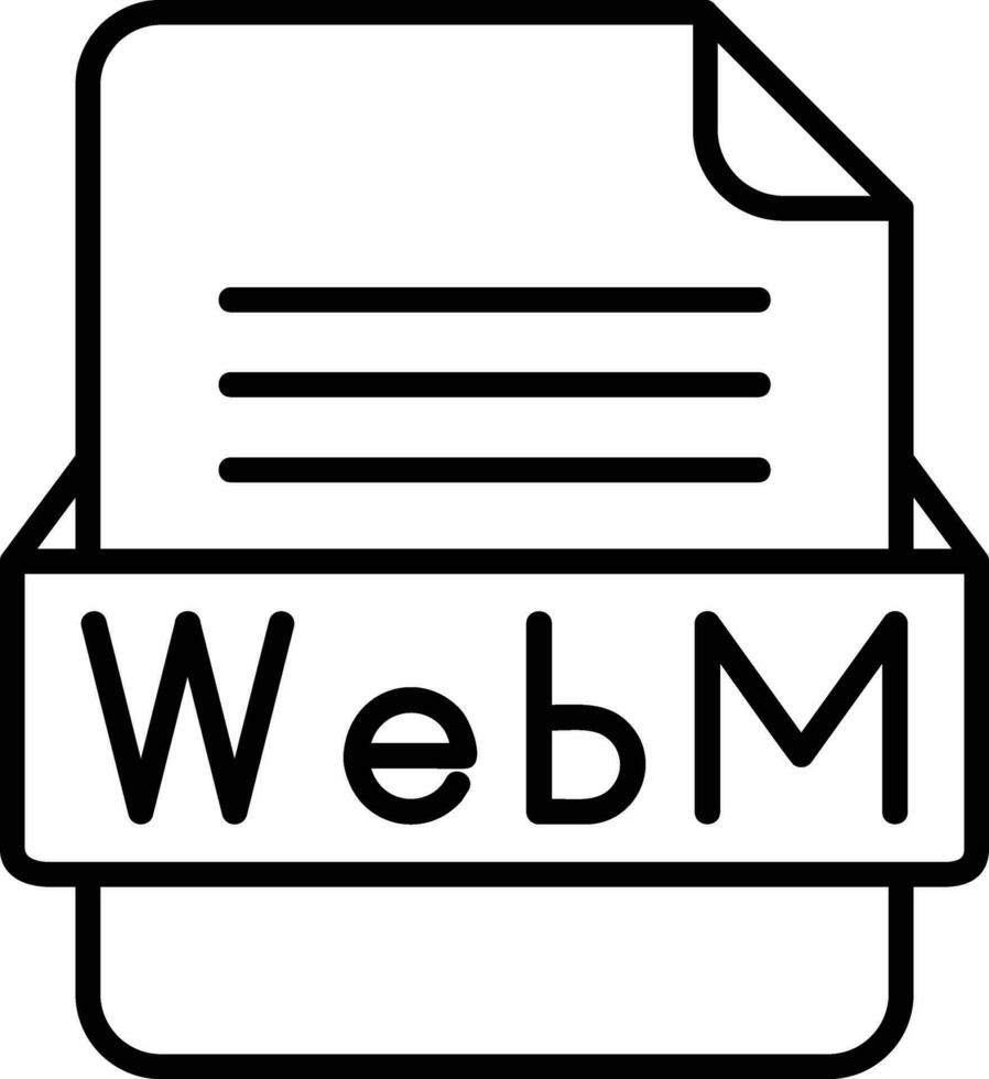 webm file formato linea icona vettore