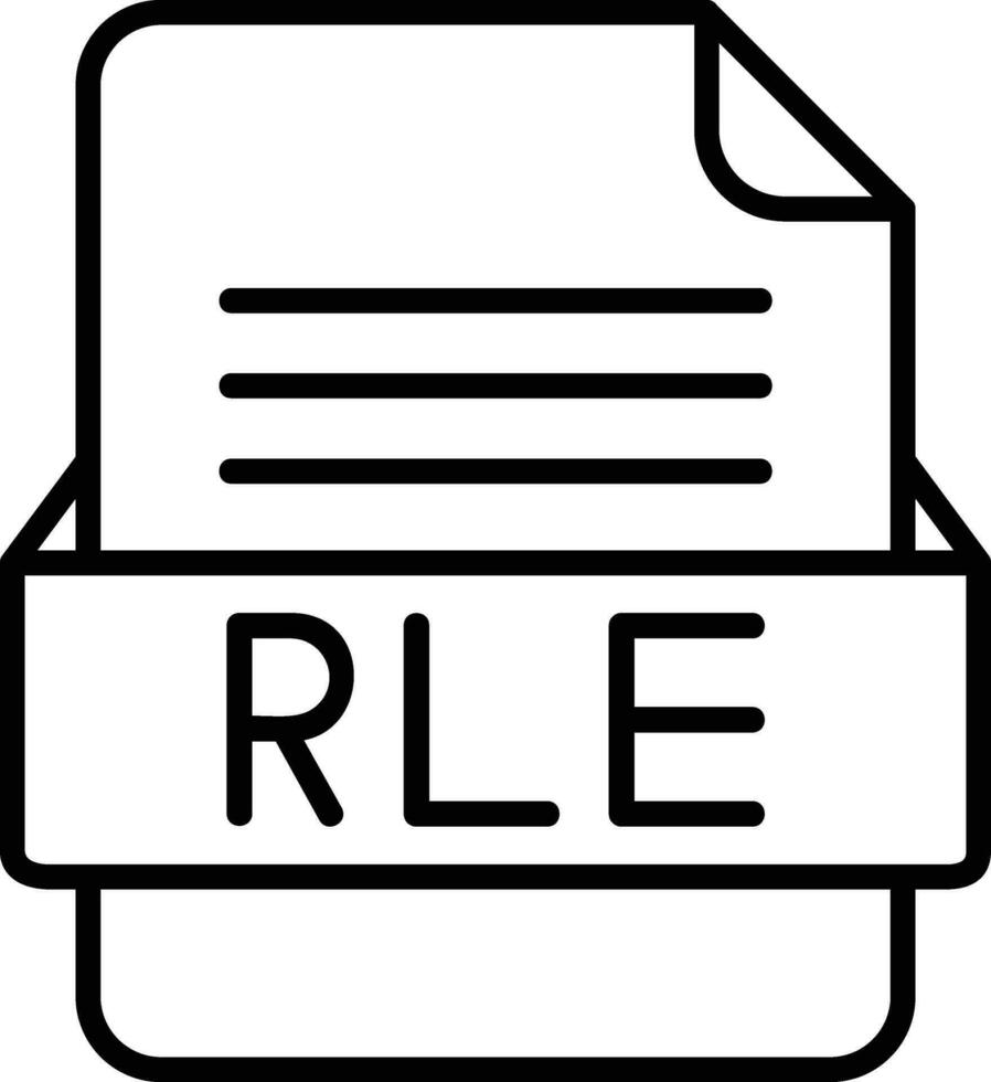 rle file formato linea icona vettore