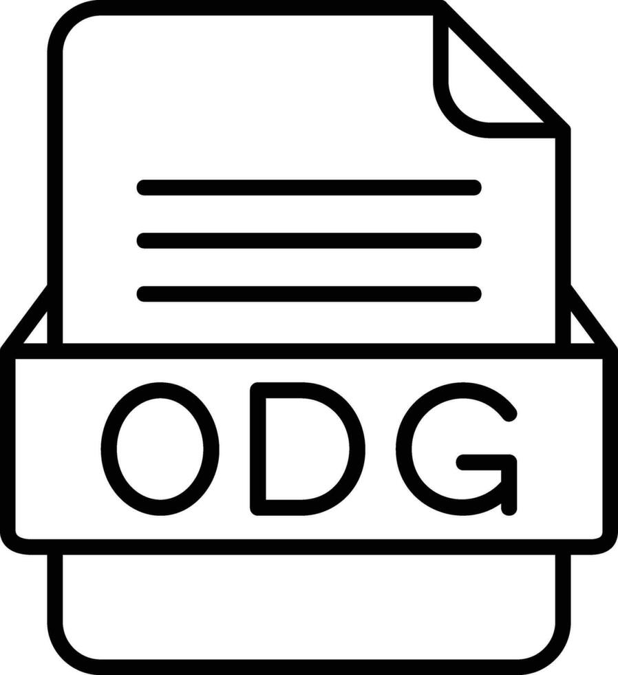 odg file formato linea icona vettore