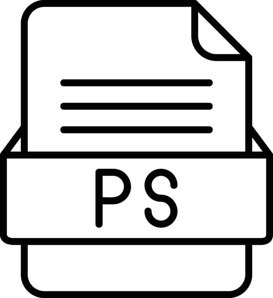 ps file formato linea icona vettore
