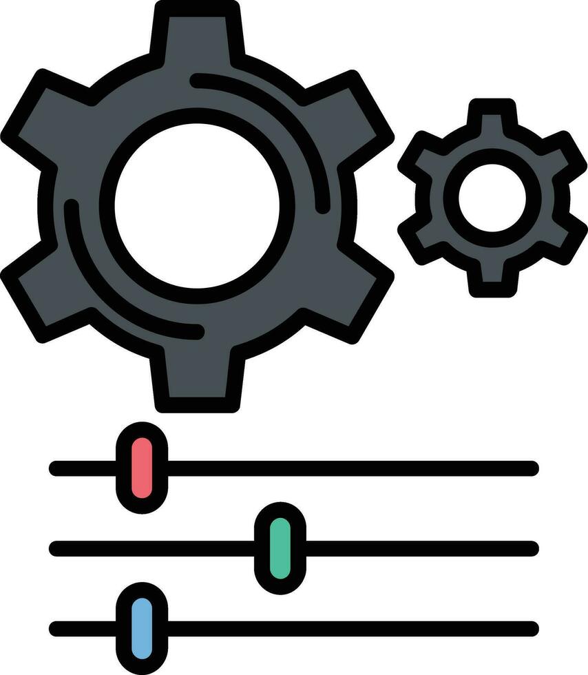 icona piena di impostazioni vettore