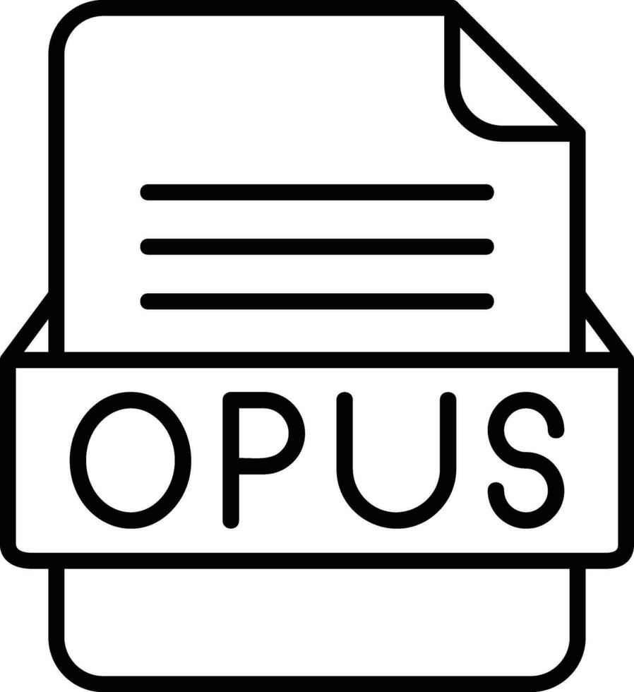 opus file formato linea icona vettore