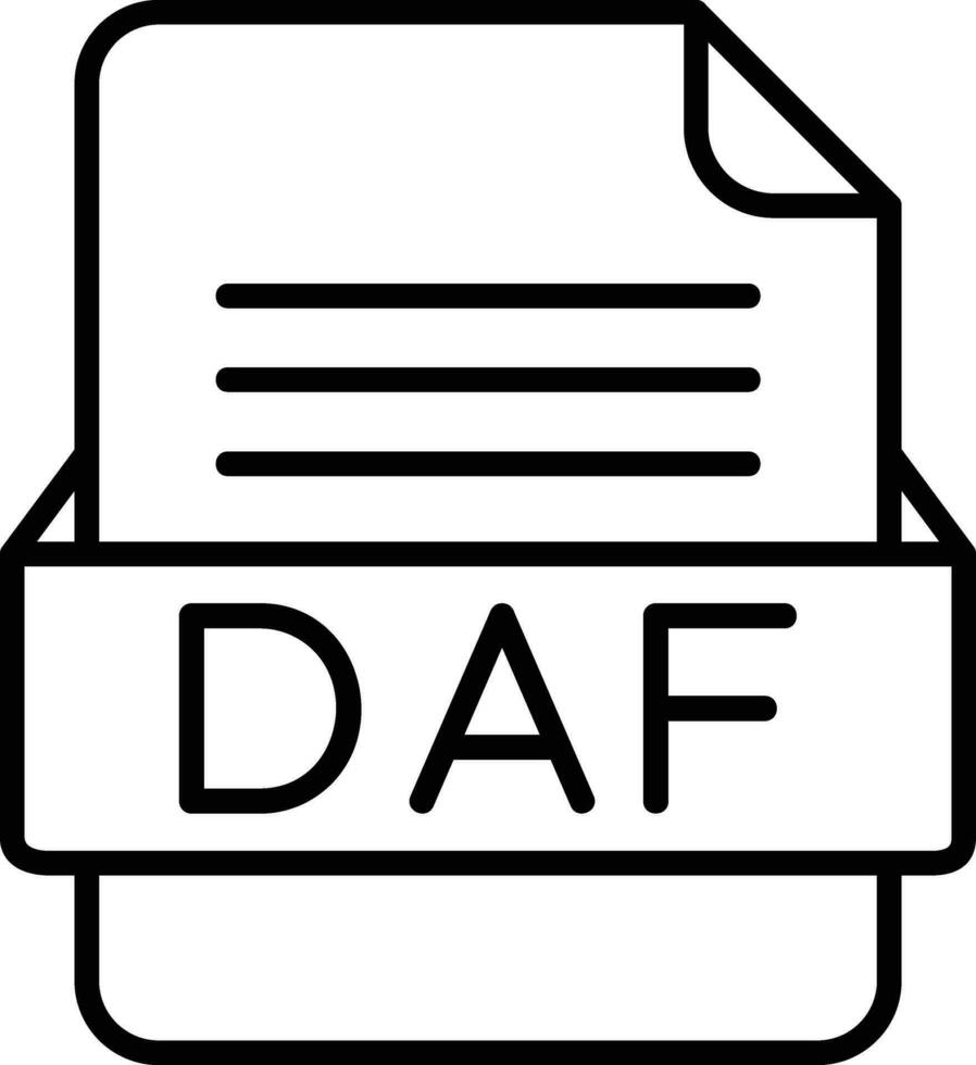 daf file formato linea icona vettore