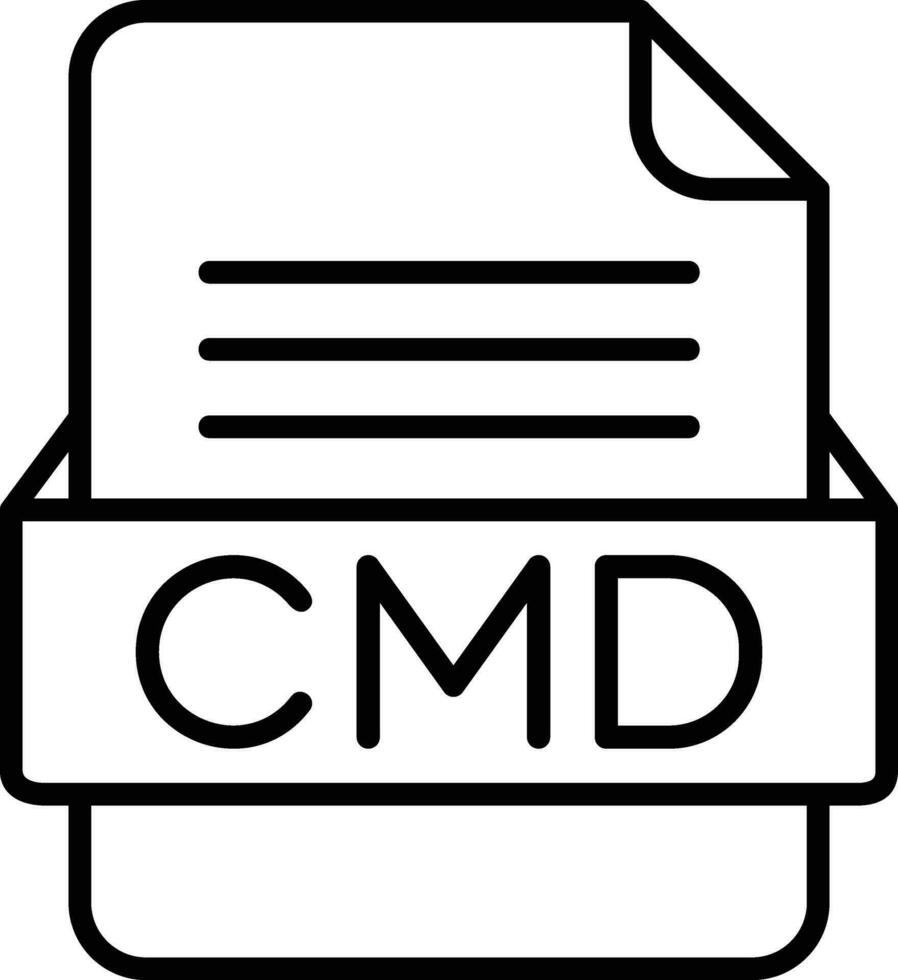 cmd file formato linea icona vettore