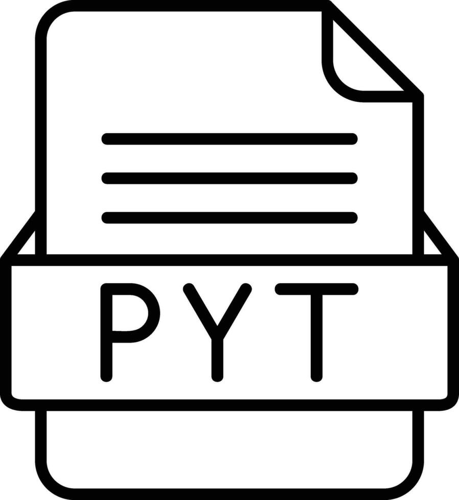 pyt file formato linea icona vettore