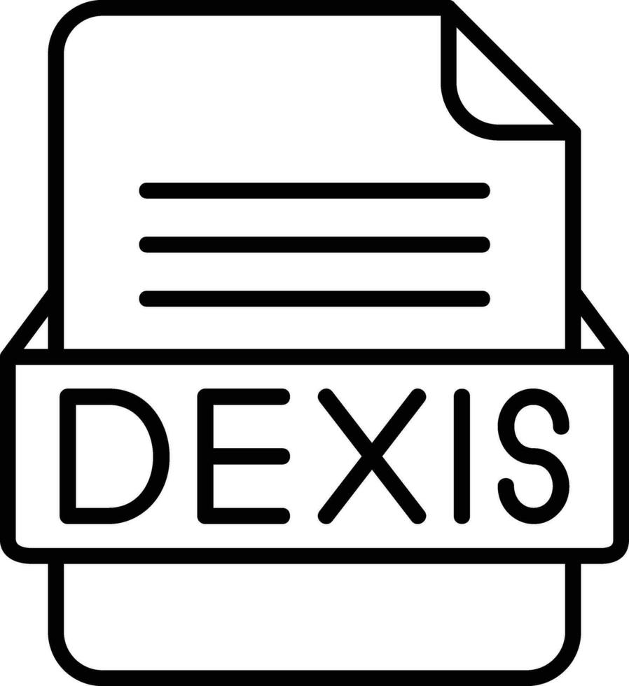 dexis file formato linea icona vettore