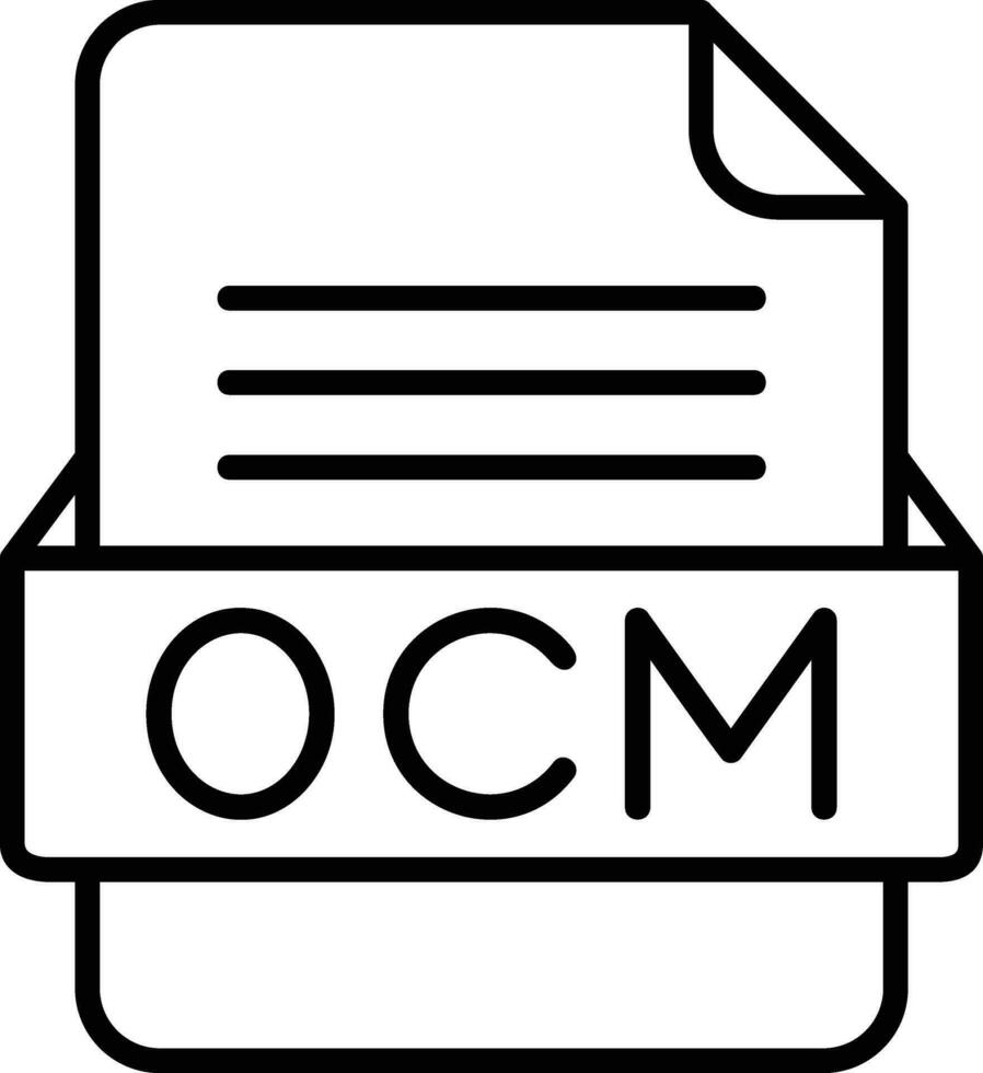 ocm file formato linea icona vettore