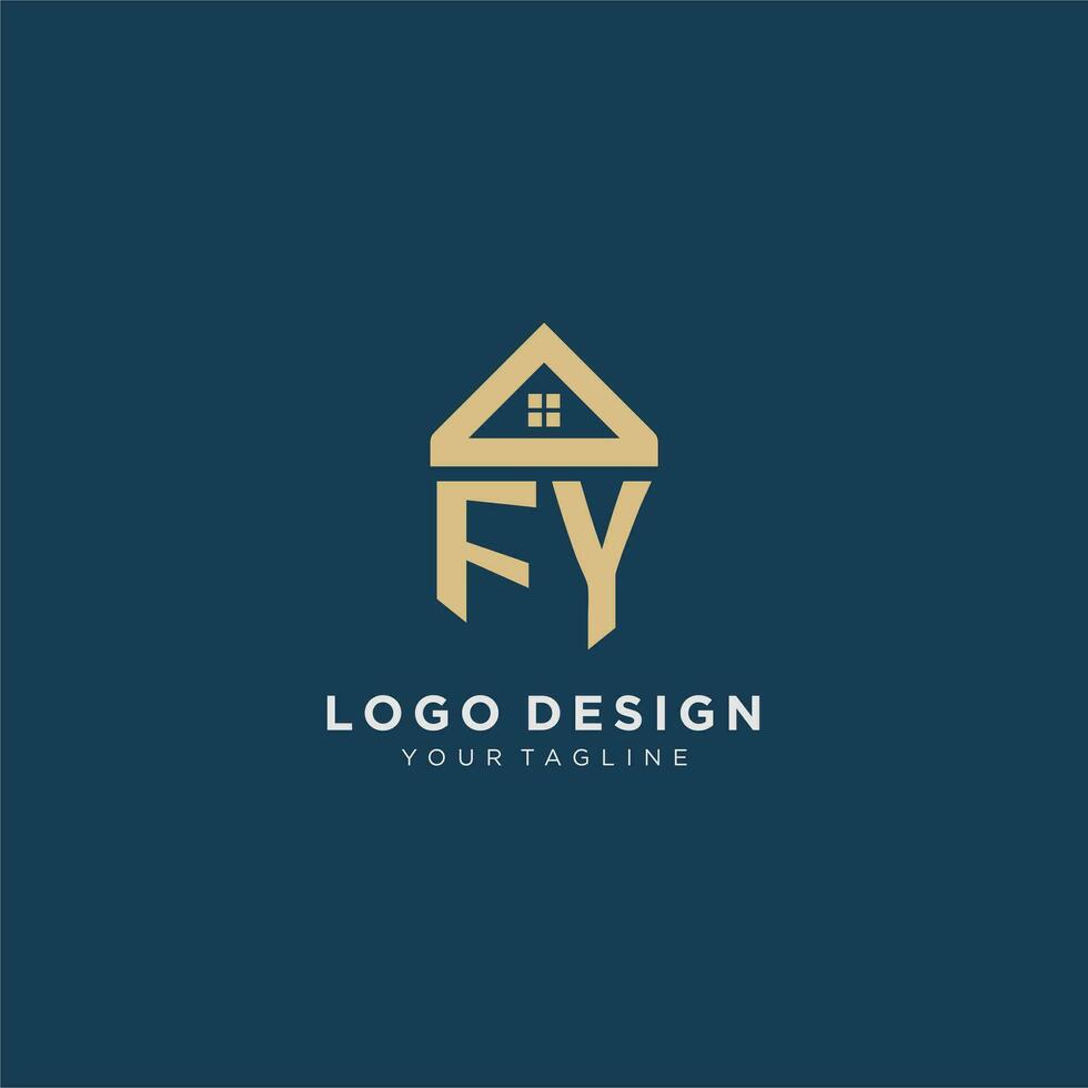 iniziale lettera fy con semplice Casa tetto creativo logo design per vero tenuta azienda vettore