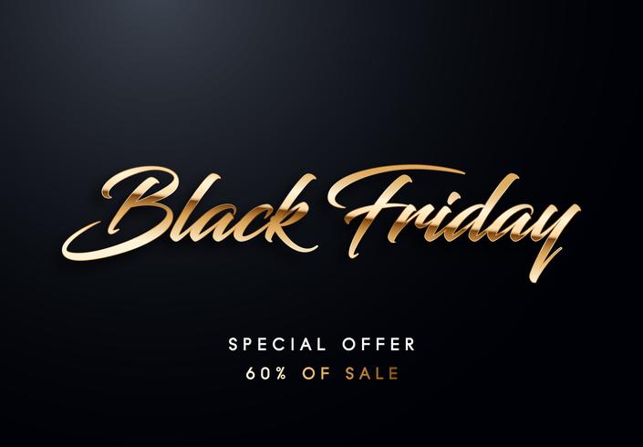 Illustrazione di vettore di lettere d&#39;oro di Black Friday