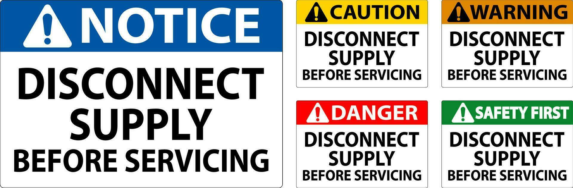 avvertimento cartello disconnect fornitura prima manutenzione cartello vettore