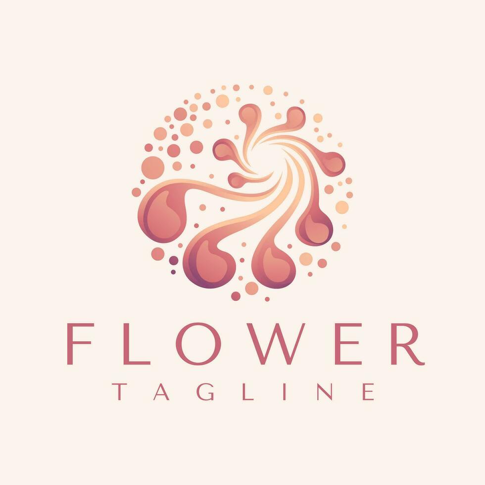 moderno fiorire petalo floreale cerchio logo design il branding vettore