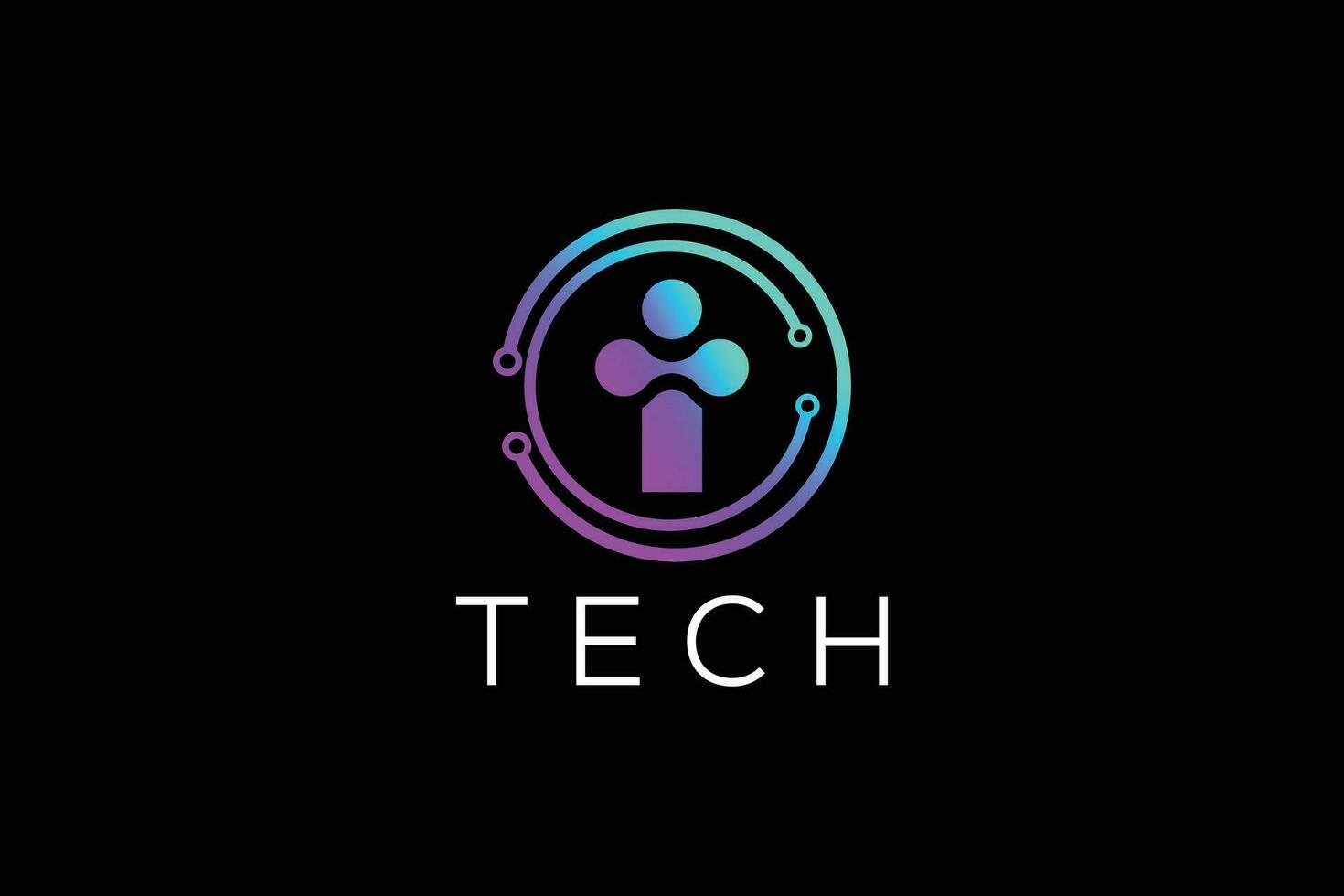 di moda e professionale colorato lettera io Tech logo design vettore modello