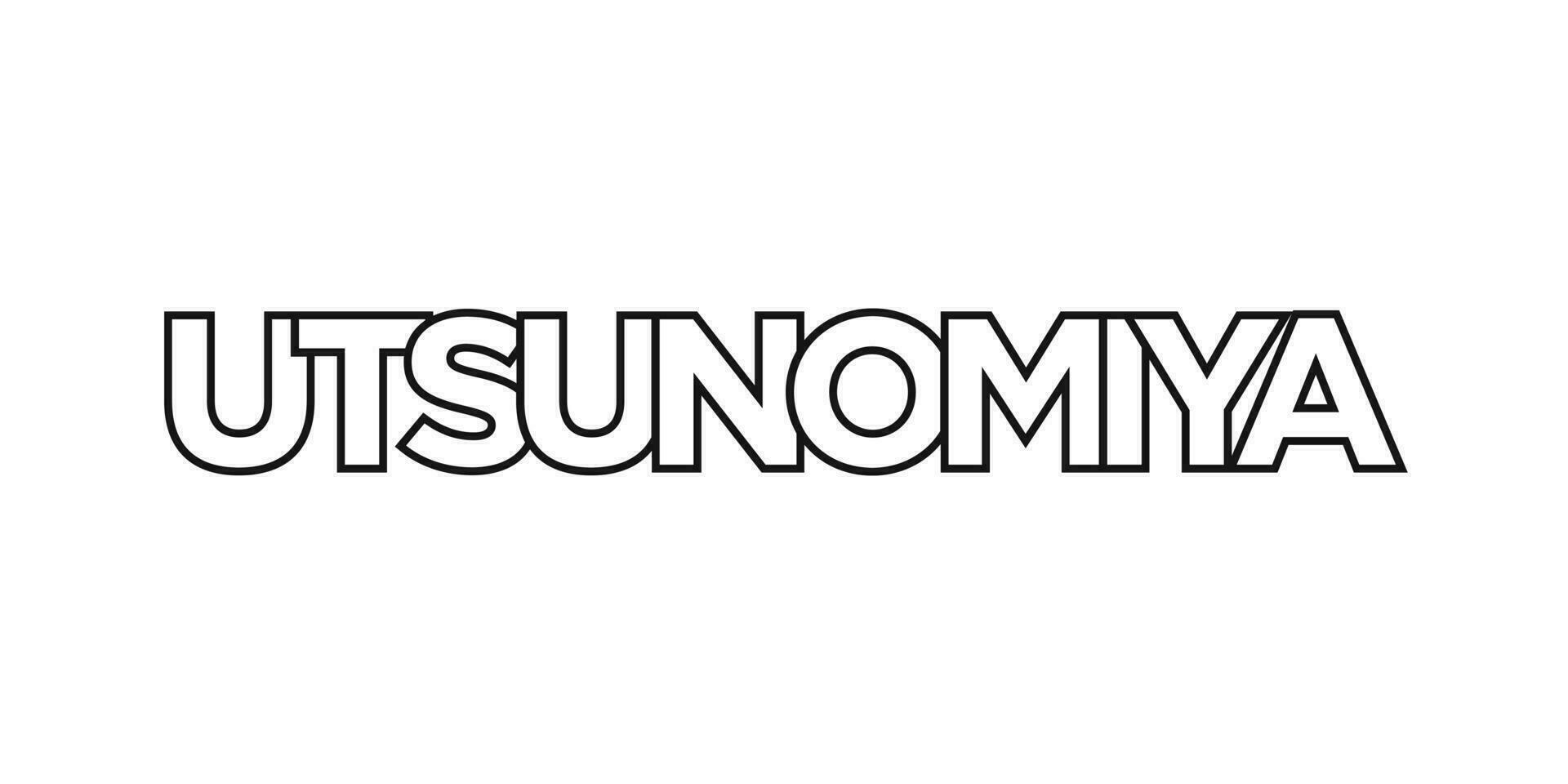 utsunomiya nel il Giappone emblema. il design Caratteristiche un' geometrico stile, vettore illustrazione con grassetto tipografia nel un' moderno font. il grafico slogan scritta.