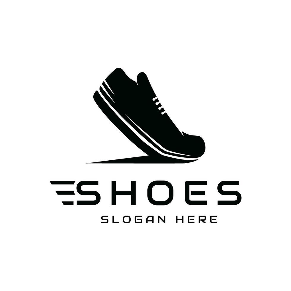 Uomini scarpa logo modello design per in esecuzione o sport.logo per scarpa negozio, moda e attività commerciale. vettore