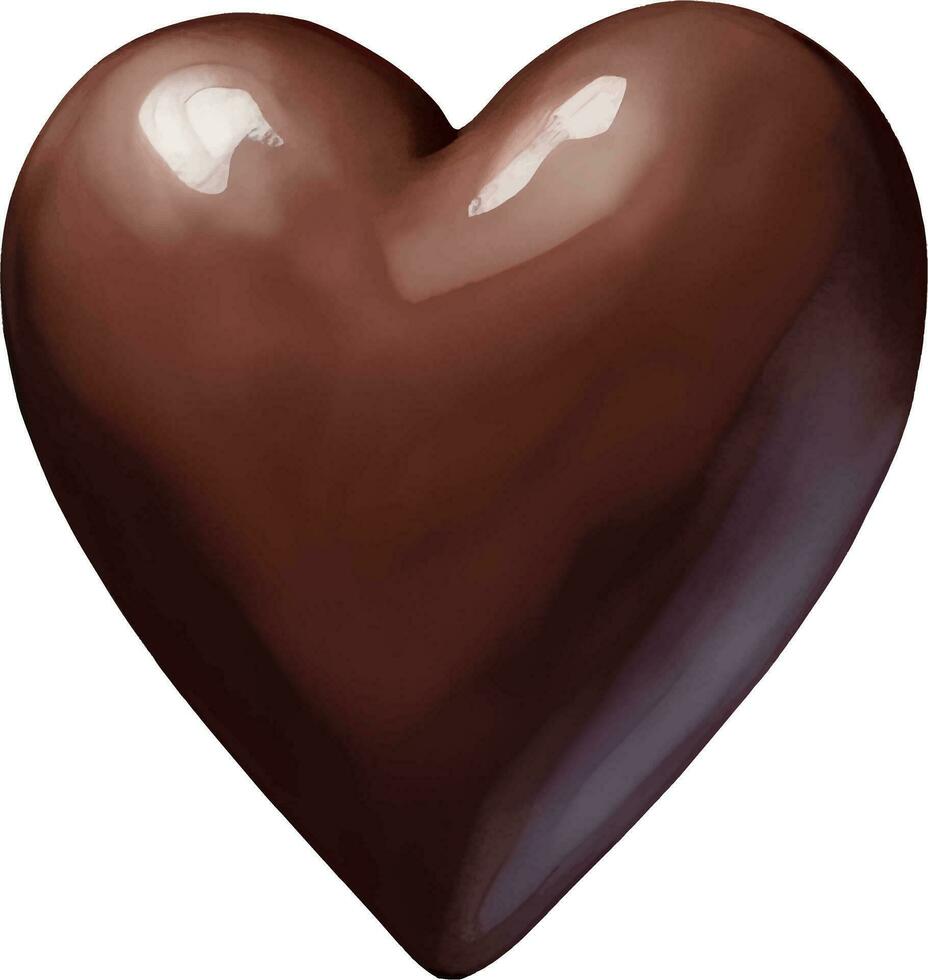 cuore sagomato cioccolato mano disegnato illustrazione isolato vettore