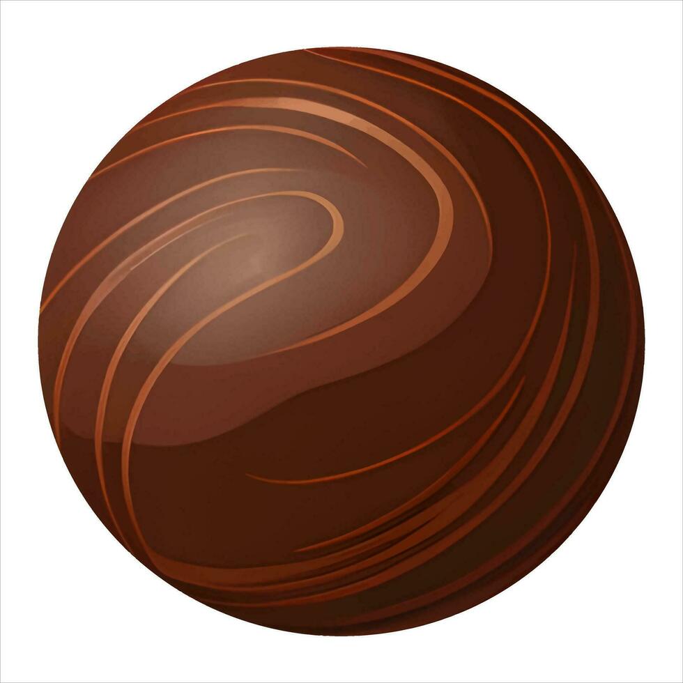 latteo cioccolato palla isolato dettagliato mano disegnato pittura illustrazione vettore
