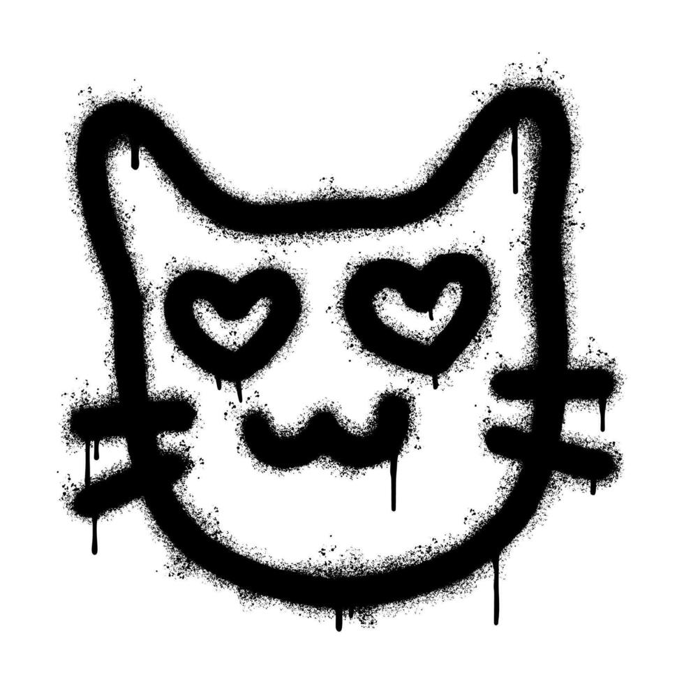 spray dipinto graffiti gatto icona isolato su bianca sfondo. vettore illustrazione.