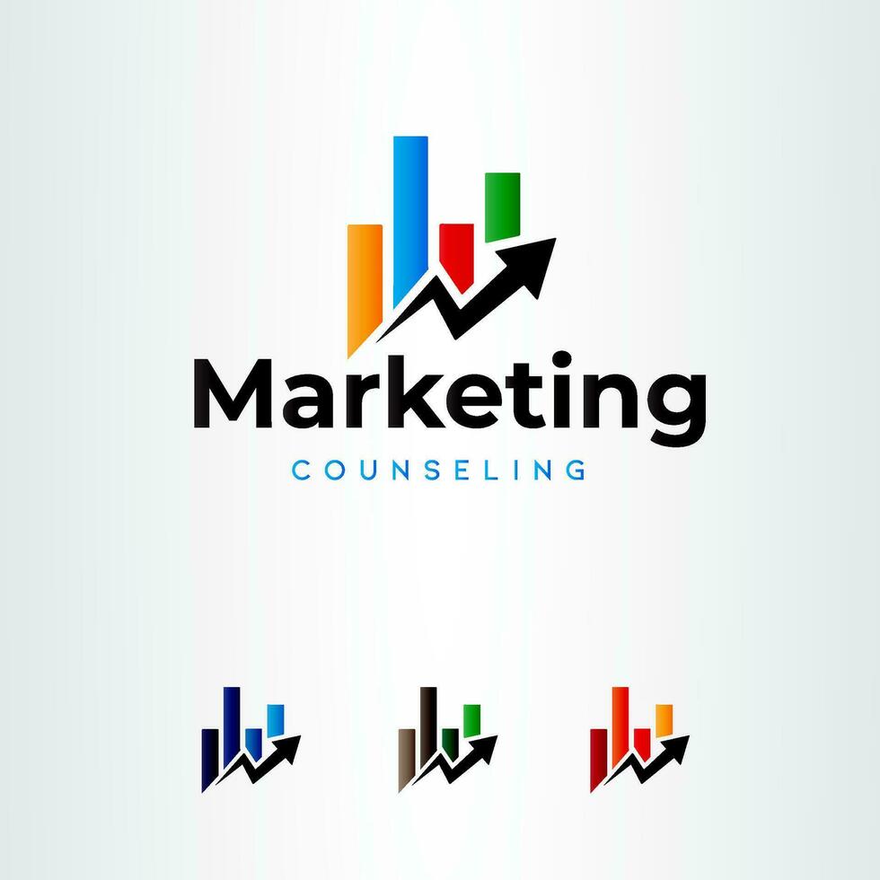 marketing crescita freccia vettore logo design