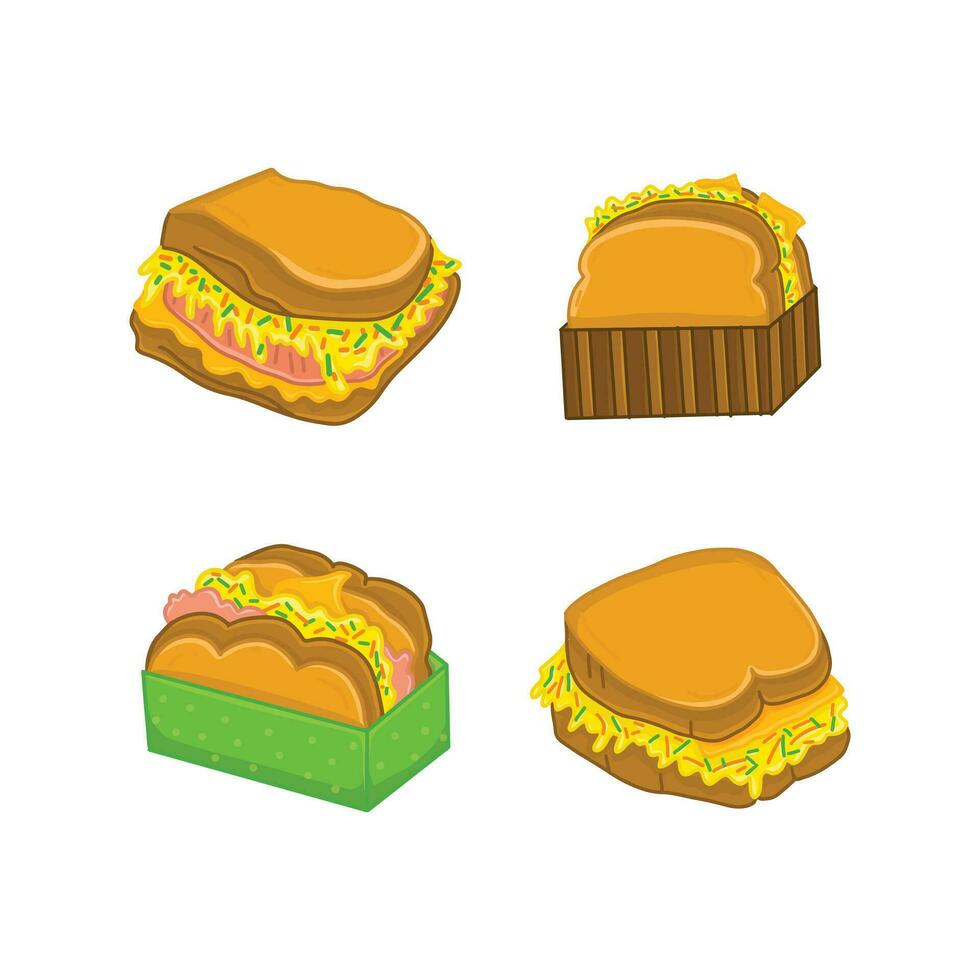 delizioso Sandwich crostini per prima colazione illustrazione vettore