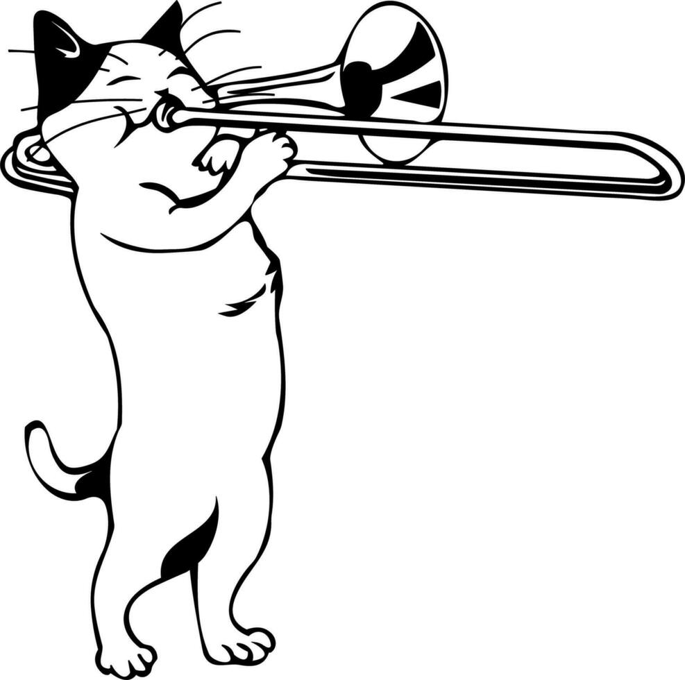 collezione di musica gatto giocando sassofono vettore