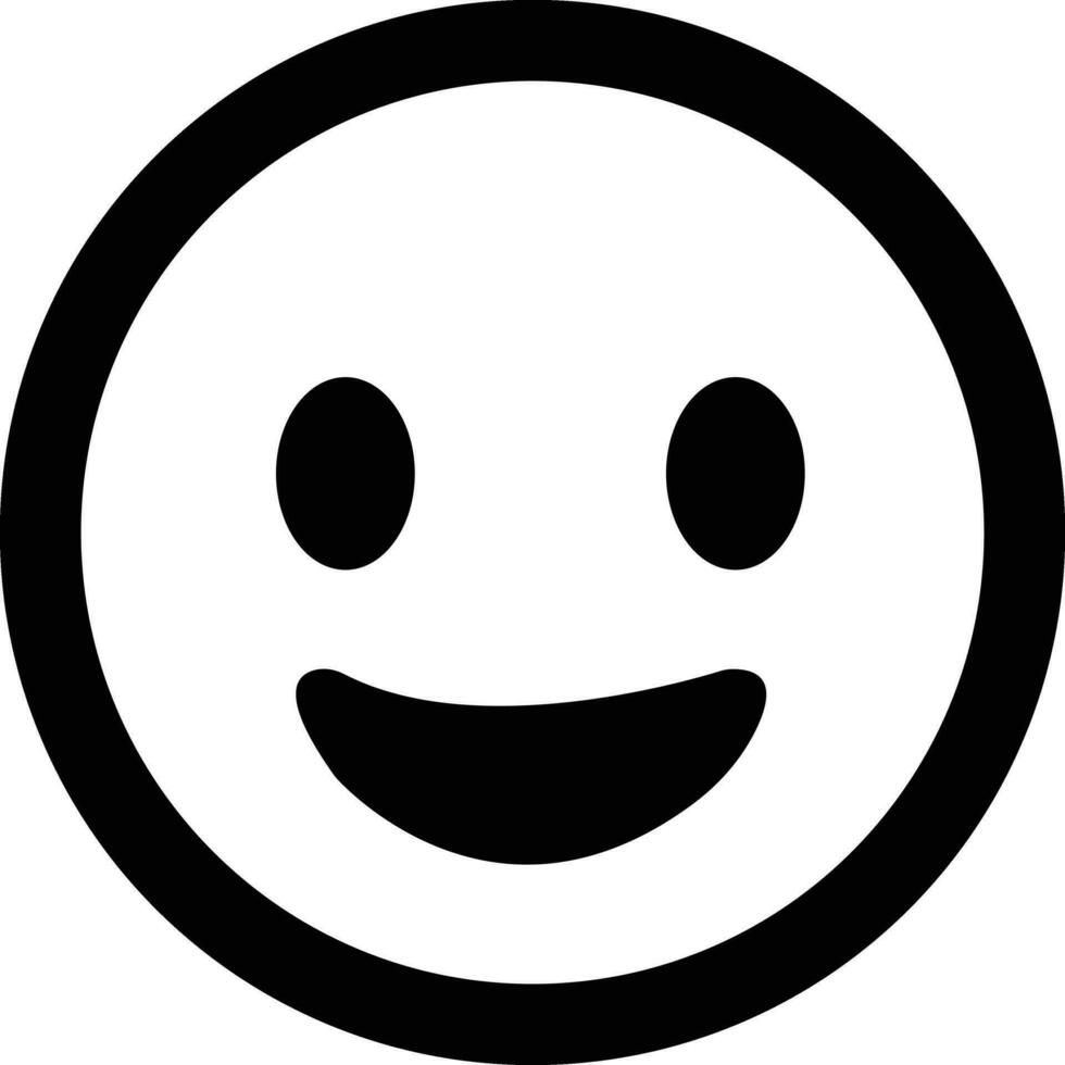 smiley viso, contento positivo emoji icona. positivo facciale espressione. viso emoticon cartello vettore