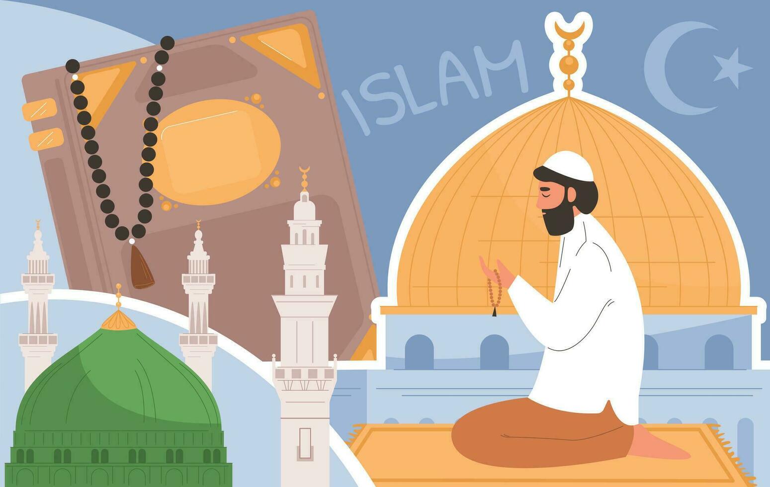 Islam religione piatto vettore