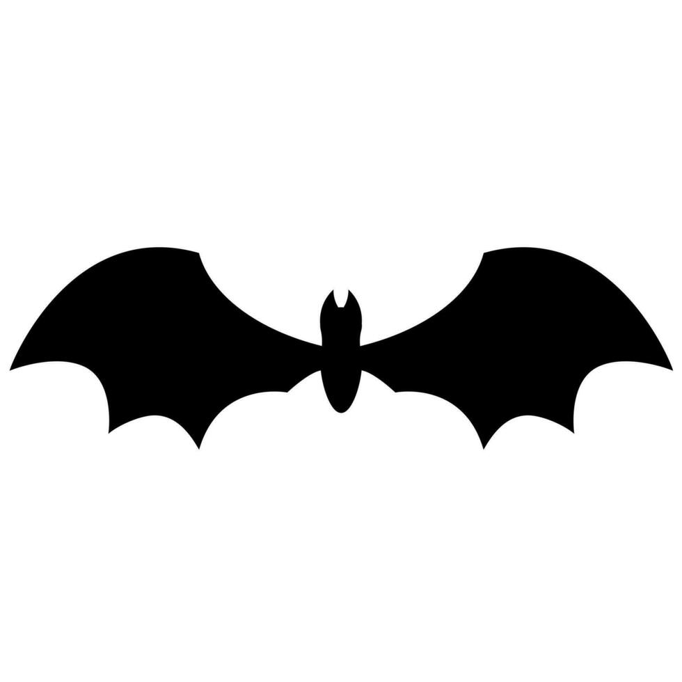 vettore nero pipistrello piatto cartone animato silhouette
