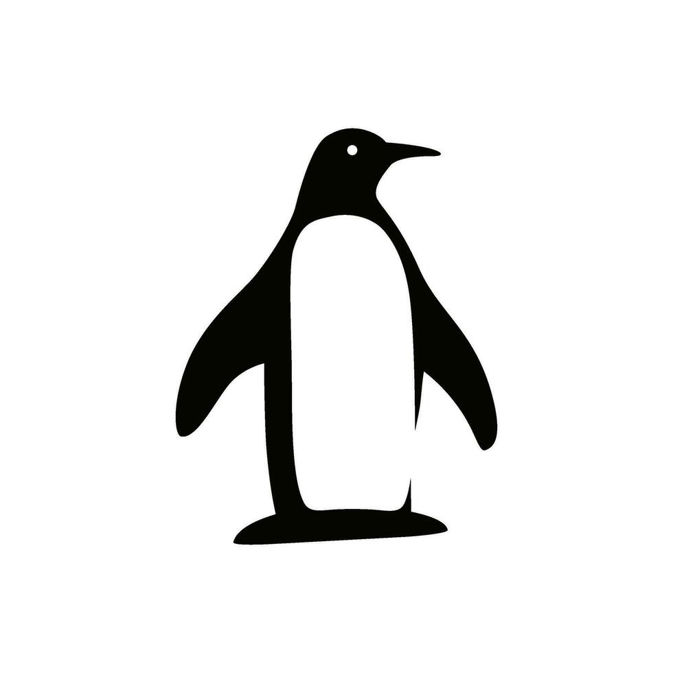 pinguino logo silhouette piatto stile vettore