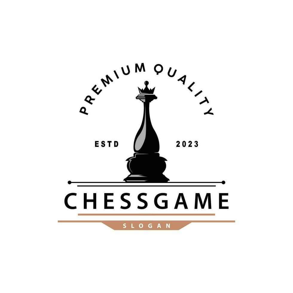 scacchi gioco logo semplice scacchi pezzo design minimalista silhouette illustrazione vettore