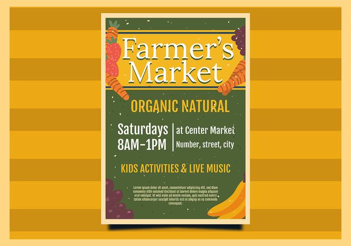 Flyer Design Farmer&#39;s Market vettore