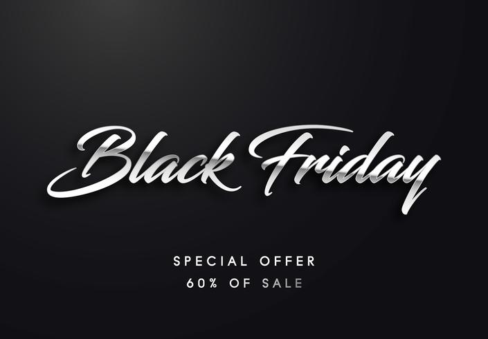 L&#39;argento di Black Friday segna l&#39;illustrazione con lettere vettore